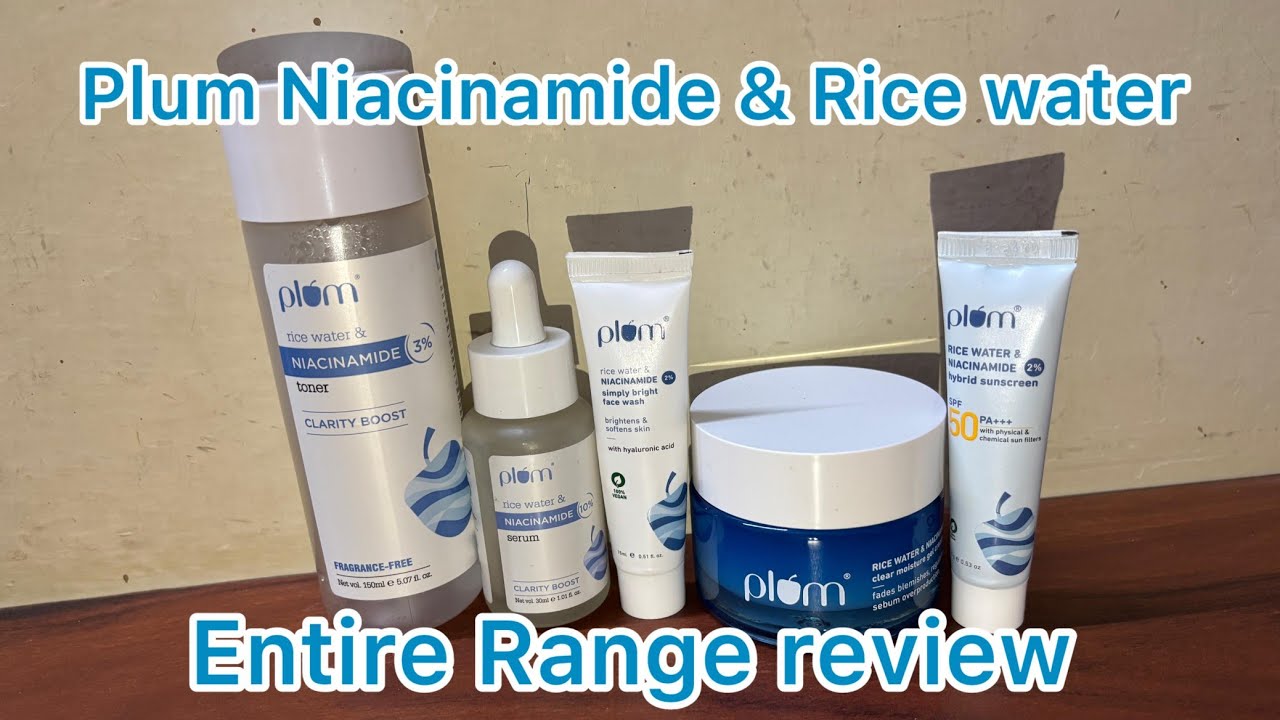 Reviewing Plum Niacinamide And Rice Water Entire Range || Honest Review
