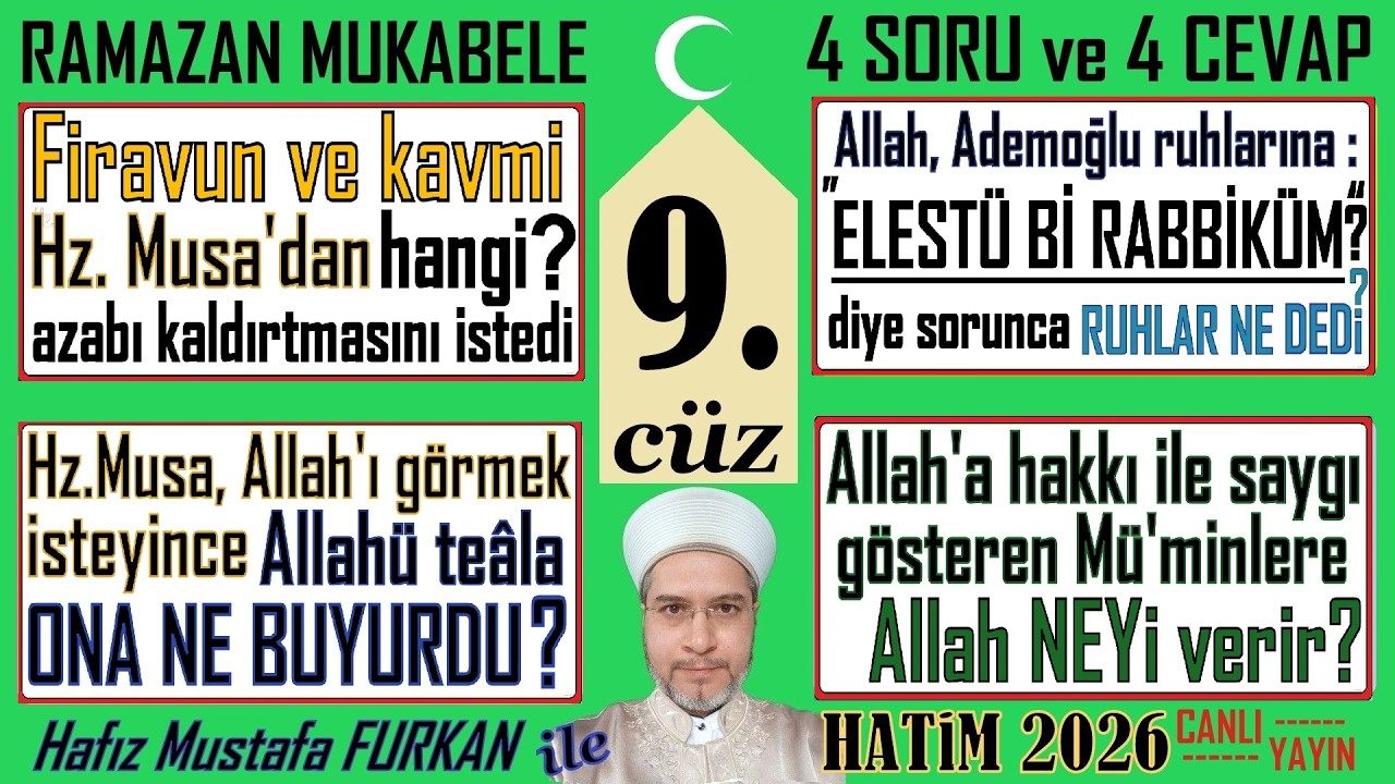 #kuran #mukabele 9.CÜZ TİLAVET sayfa takipli ve 4 soru 4 cevap #kuranmeali