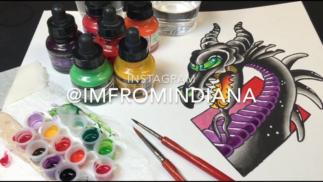 Tattoo Flash: Maleficent Dragon Flash Sheet No.1