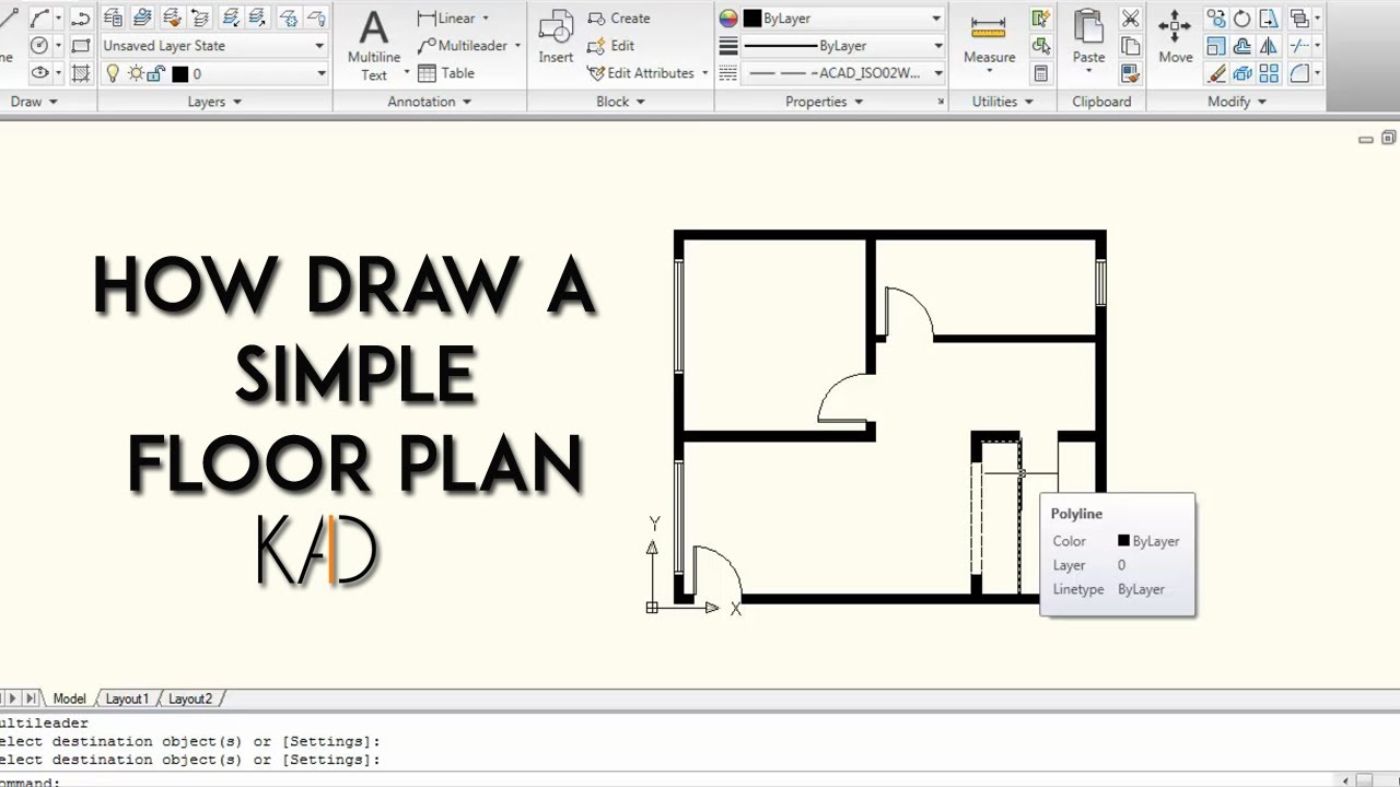 How To Draw a Simple Floor Plan in CAD (Part 1): Basics
