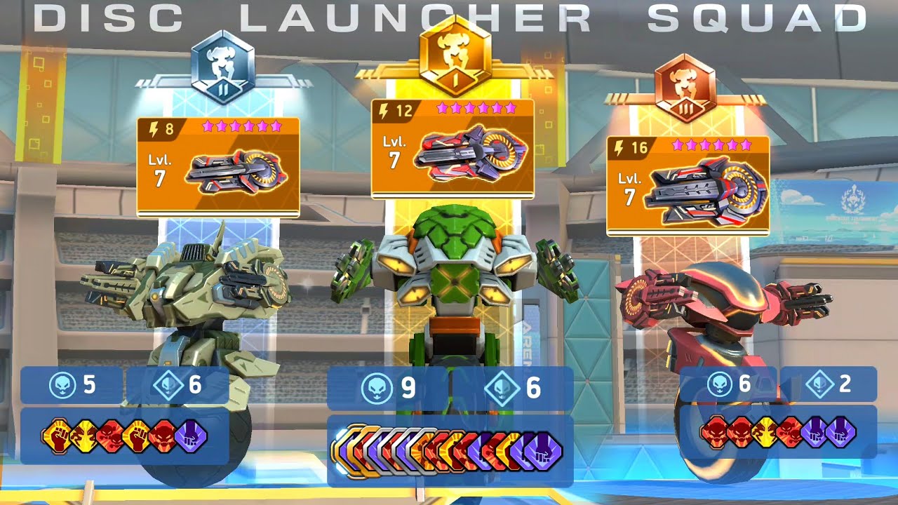 Disc Launcher Squad - Slingshot Killshot Nomad - Mech Arena