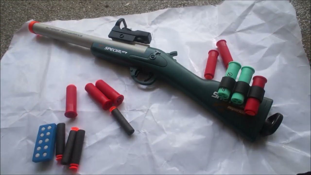 S686 Single barreled shotgun 單管散彈槍 綠白 彈殼入彈 拋殼海綿彈玩具