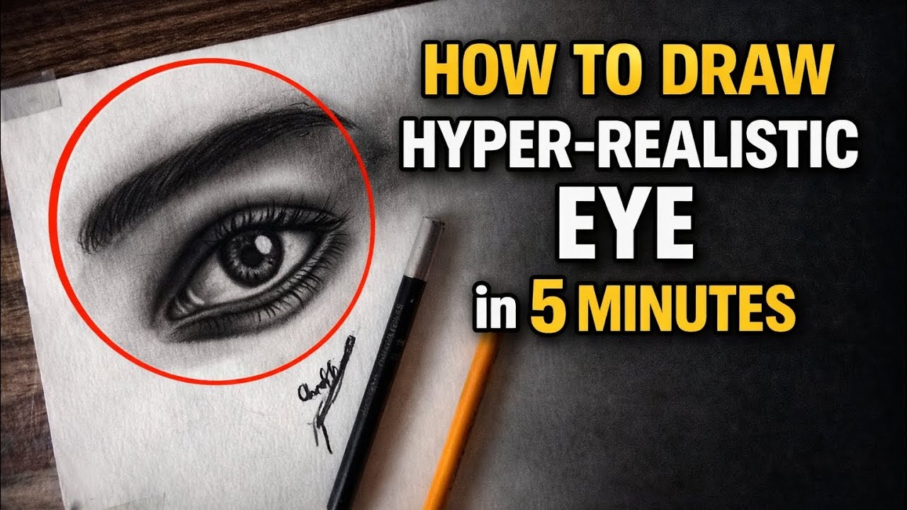 Tutorial of how to draw hyper realistic eye from scratch for beginners