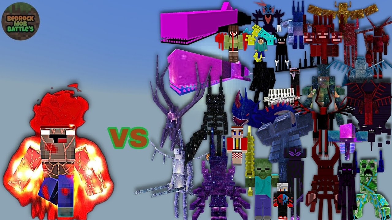 Angry Noob vs Random Op Bosses | Minecraft Bedrock | MobBattle | Part 5