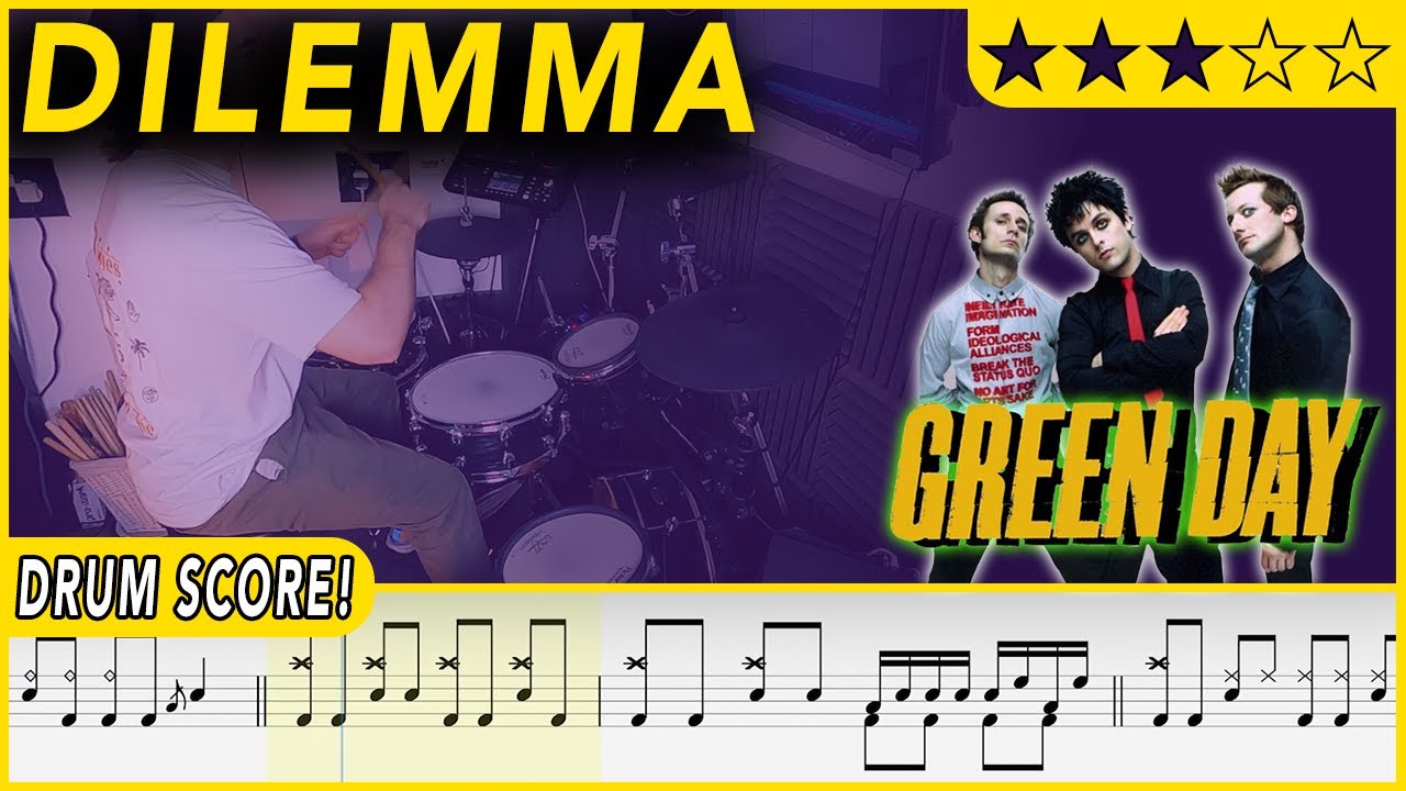 Dilemma - Green Day | DRUM SCORE Sheet Music | #551 DRUMSCRIBE