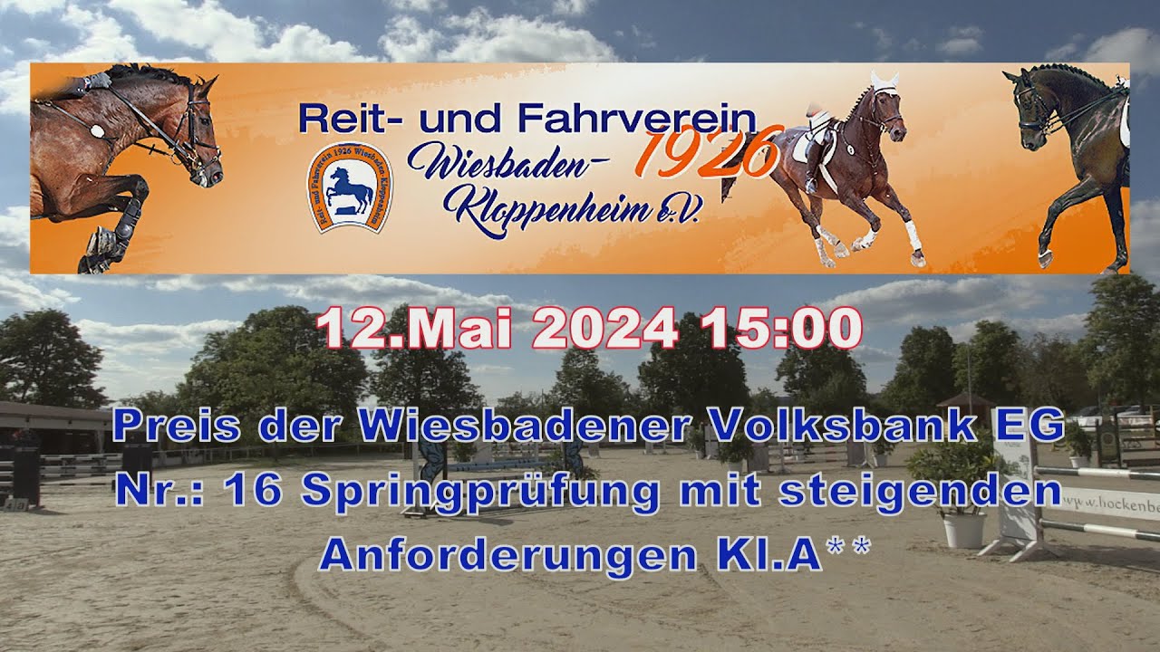 Reitturnier 2024 Nr. 16 Springpferdeprüfung mit steigenden Anforderungen Kl. A**