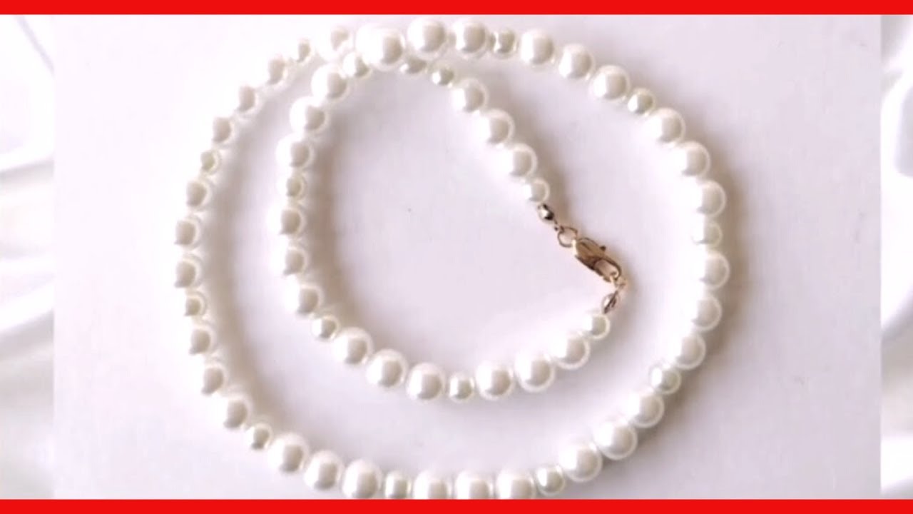 👉 TUTORIAL Collar con PERLAS desde cero fácil #hilo #collar #perlas
