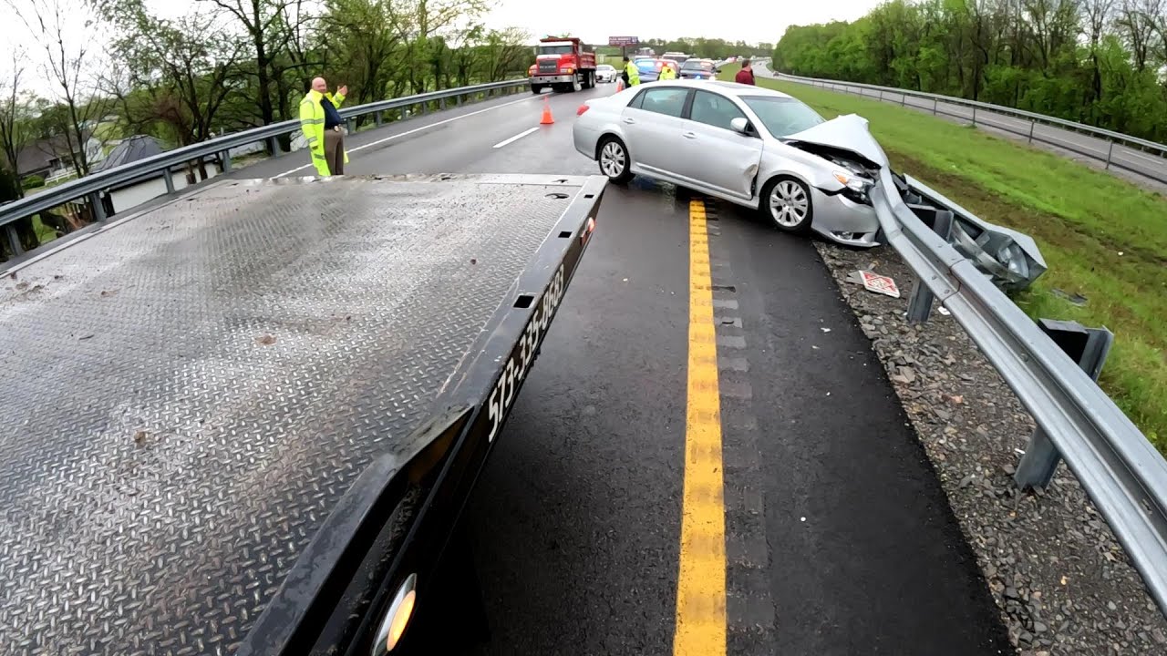 Tag Team Tow Impaled by the Guard Rail