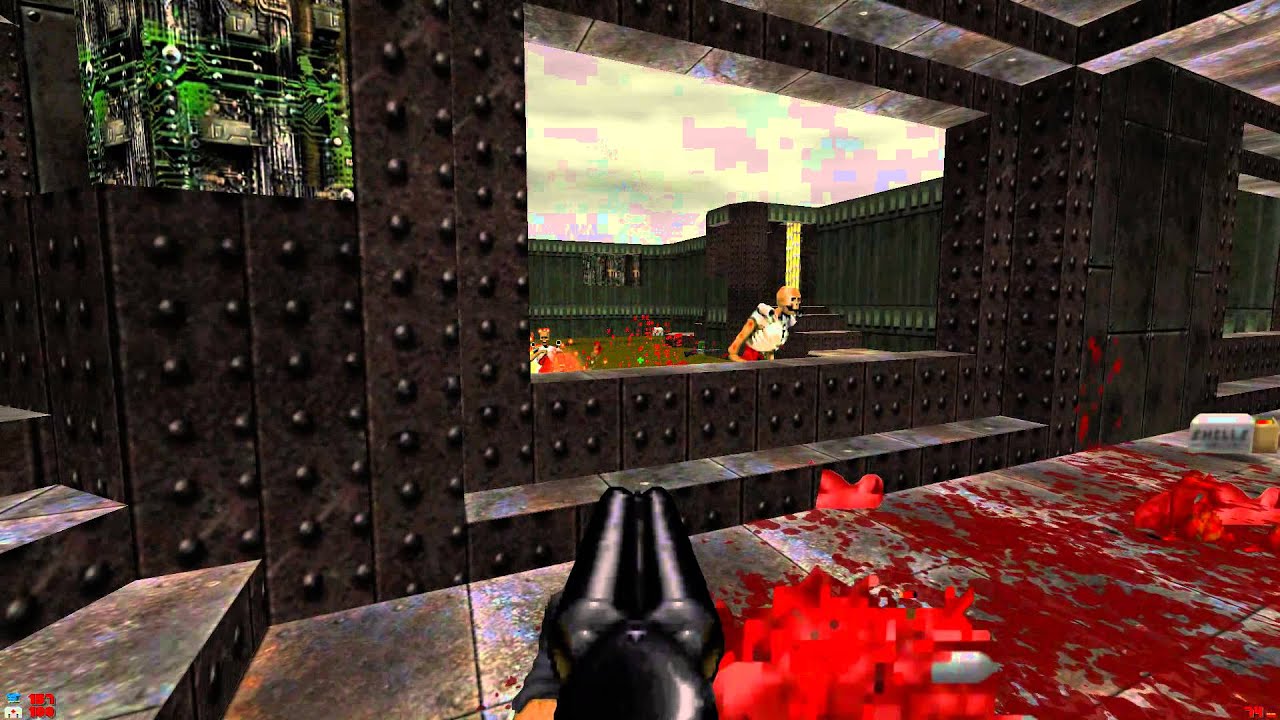Brutal Doom Revenant picks up an Imp and starts smacking it on the ground