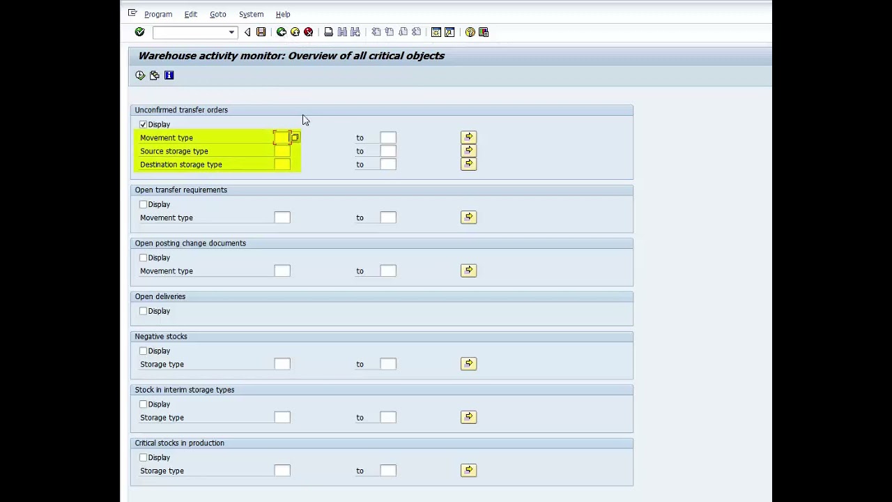 SAP LL01 Warehouse Activity Monitor