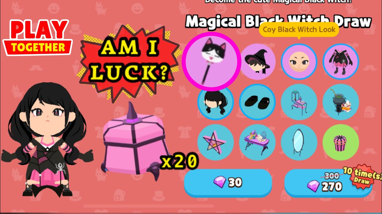 [NEW THEMED DRAW] AM I LUCK with MAGICAL BLACK WITCH DRAW?? 🧙‍♀️🪄 #playtogether #haegin