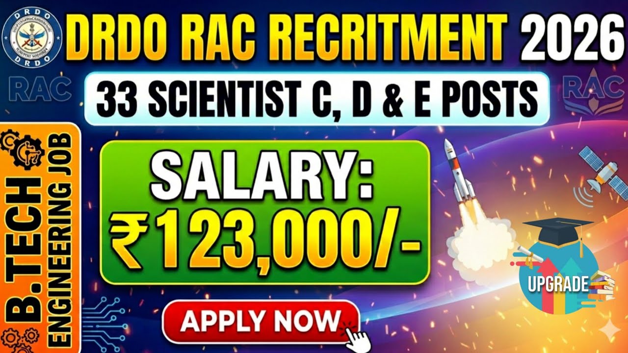 DRDO RAC Scientist Recruitment 2026 | 33 Posts for Scientists C, D & E | Apply Now