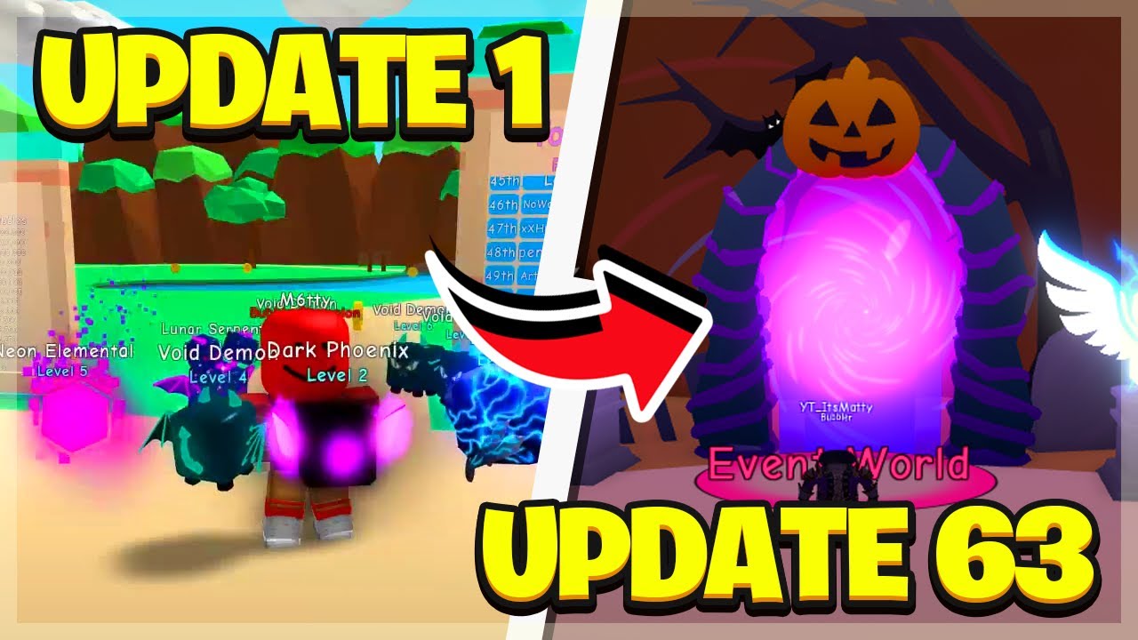 ROBLOX BUBBLE GUM SIMULATOR EVOLUTION! UPDATE 1 TO UPDATE 63!