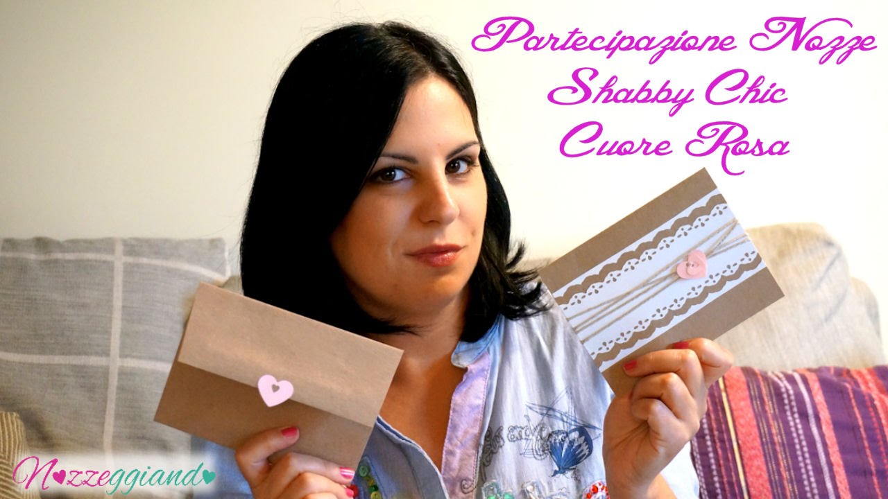 Partecipazione Nozze Shabby Chic Cuore Rosa Tutorial Nozzeggiando