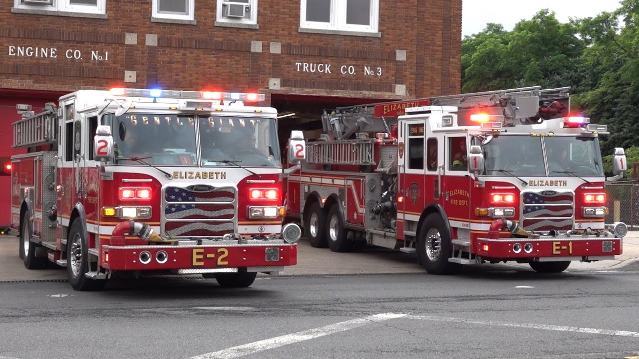 Elizabeth Fire Department Engine 1, Engine 2 & Battalion 1 Responding 6/6/24