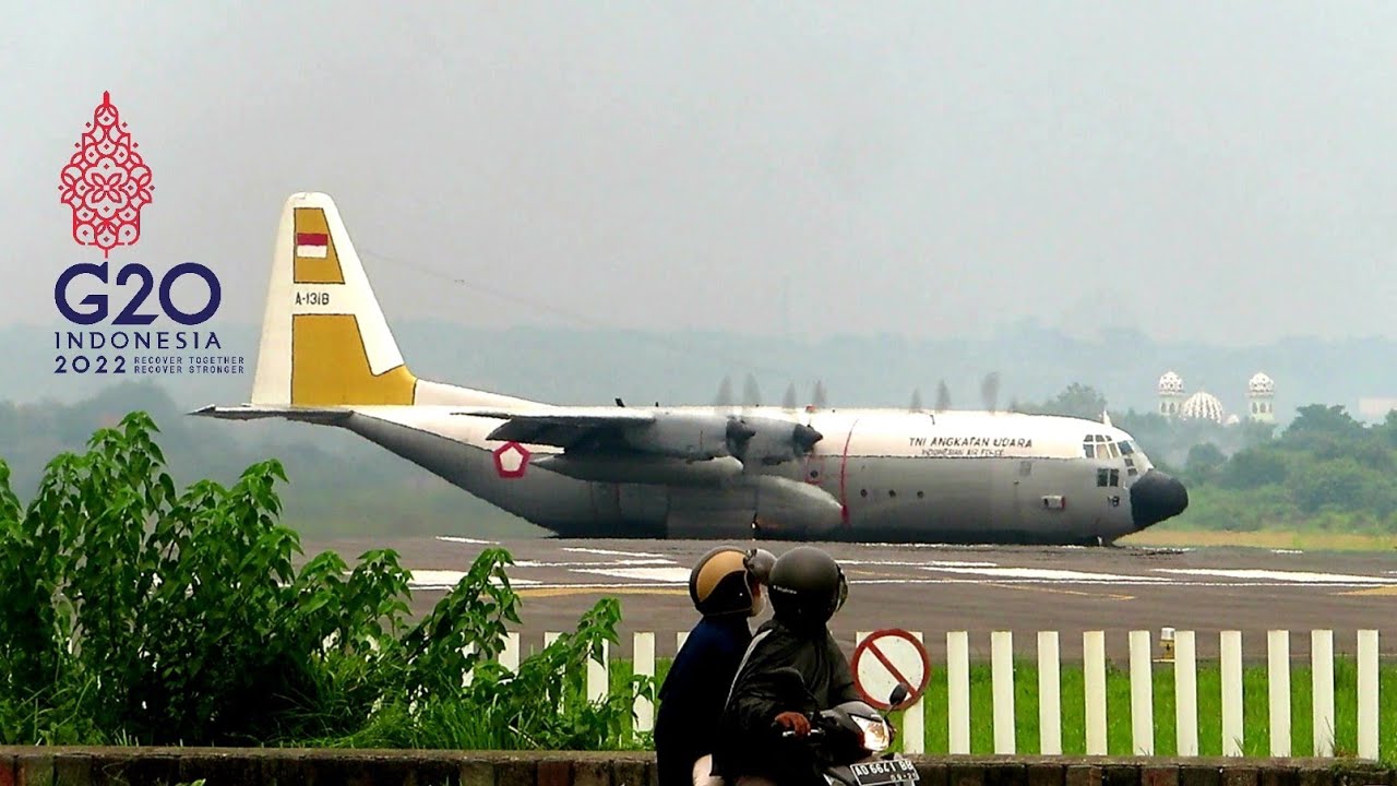 PENGAMANAN G20 INDONESIA 2022! PESAWAT TNI LANDING DI BANDARA ADI SOEMARMO