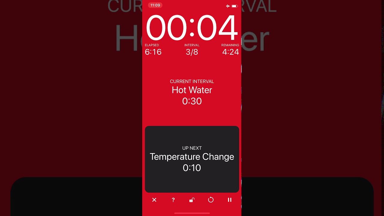 App Based Interval Timer Using Seconds Pro for Contrast Showers (ContrastShowers.com)