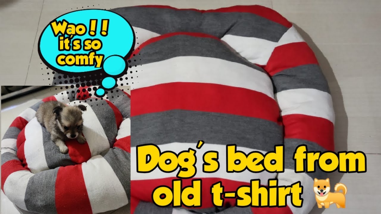 DIY Dog's Bed from old t shirt | Cool Craft for your Pets #diy #dogbed
