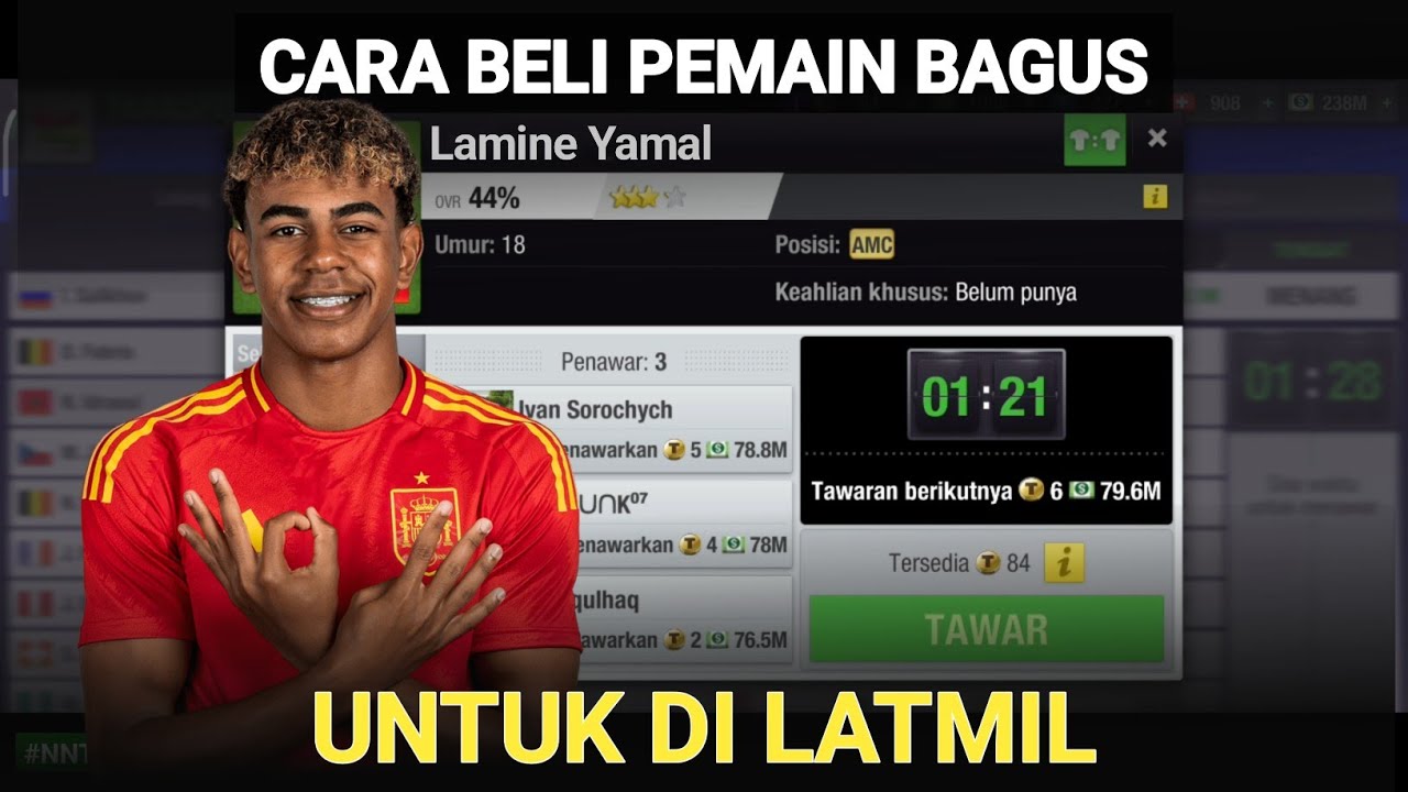 Cara Beli Pemain Bagus Di Lelang Untuk Di Latmil | Top Eleven
