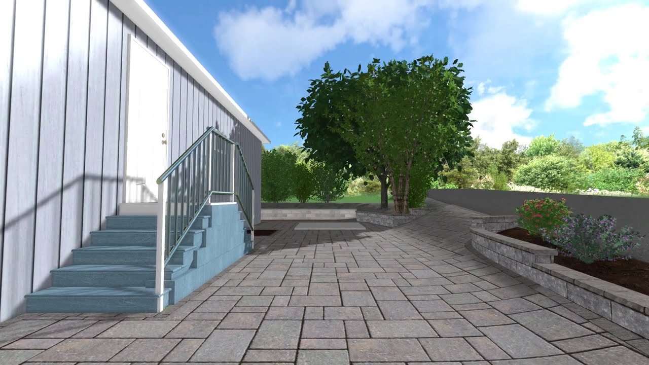 Woodland Hills, CA. New driveway pavers and small planter walls. Expanding parking area!