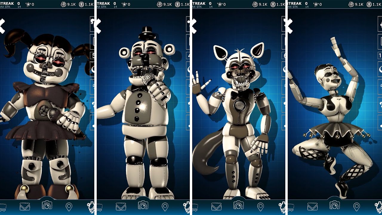 FNAF 4th Closet Sister Location Animatronics Workshop Animations