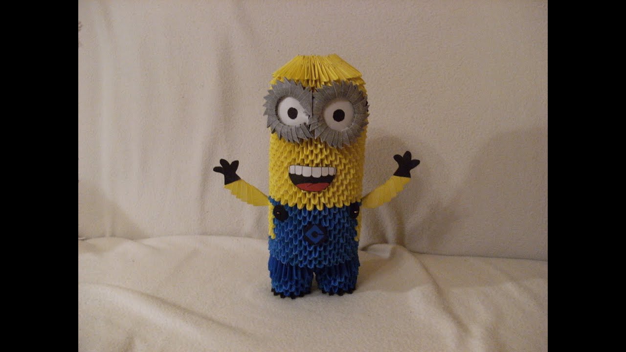 3D origami - MINION from Despicable Me - how to make instruction