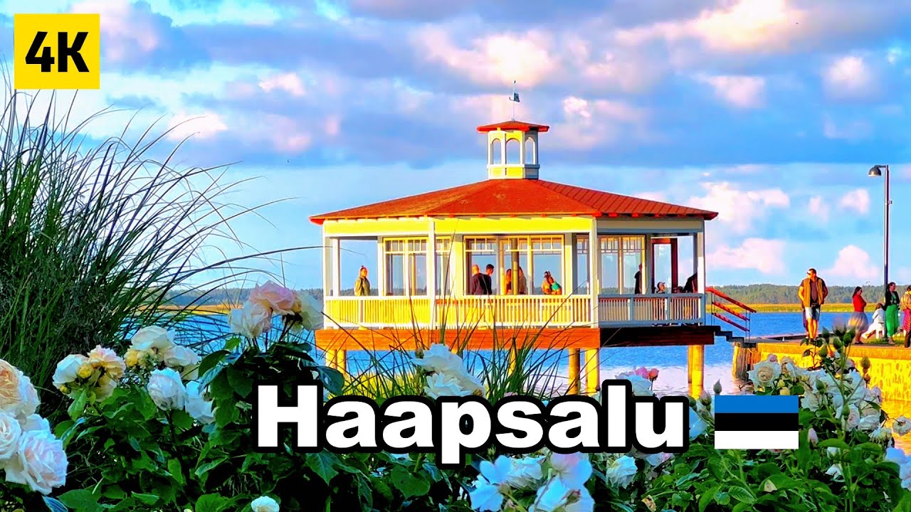 Haapsalu ：Estonia | The Most Beautiful Seaside Town |  Old American Car Shows | 4K Relaxing Walk