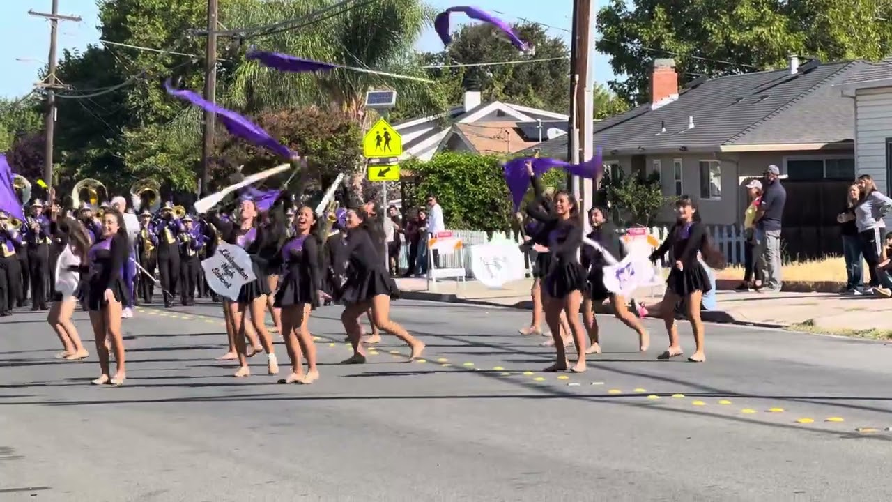 Livingston High School Marching band &Color guard at the 2025 Delta Band Review