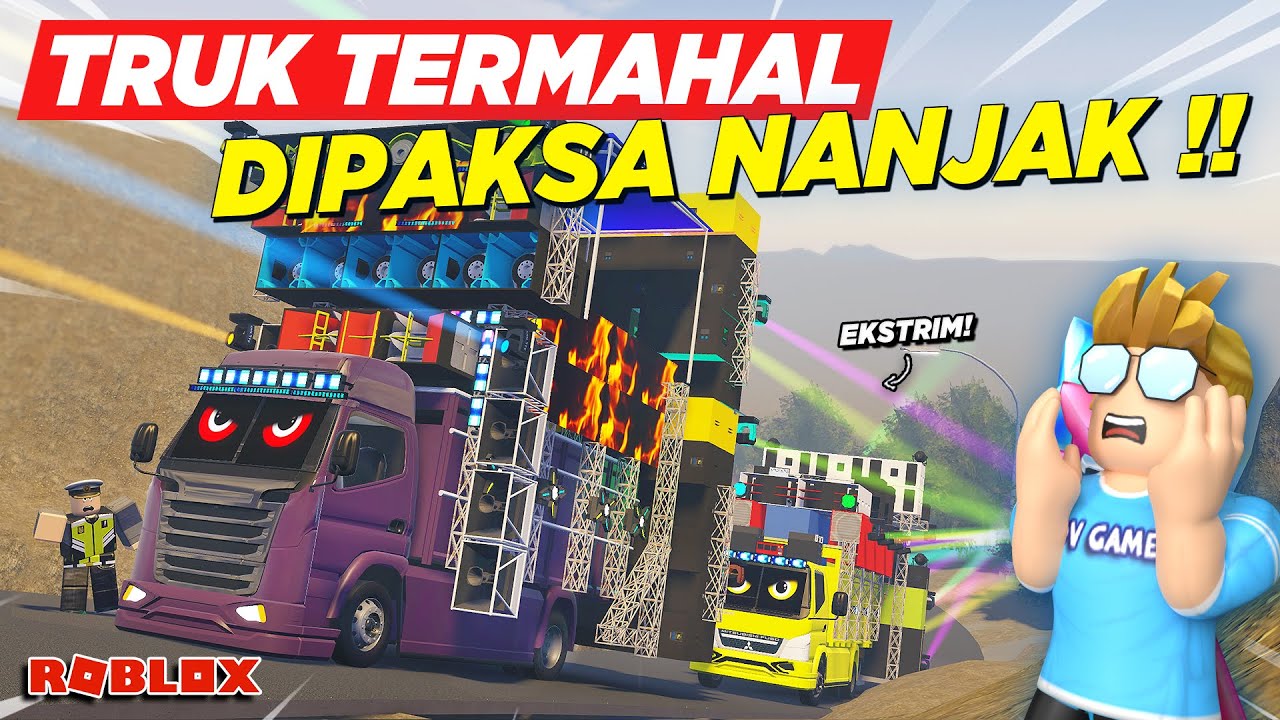 TRUK KARNAVAL HOREG MODIF VIRAL TERMAHAL DIPAKSA NANJAK MALAH TRAGEDI !! ROLEPLAY TRUK - Roblox