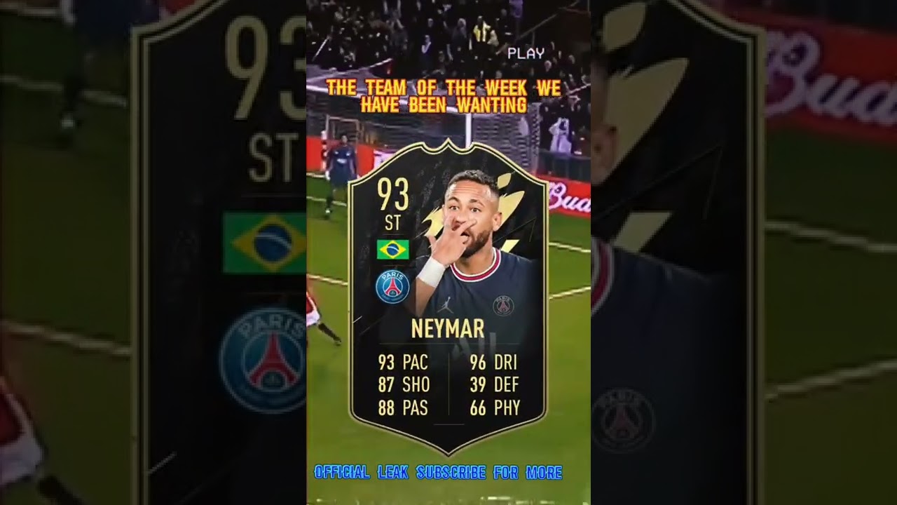 NEYMAR IS COMING IN THIS WEEKS TOTW ❤️😱