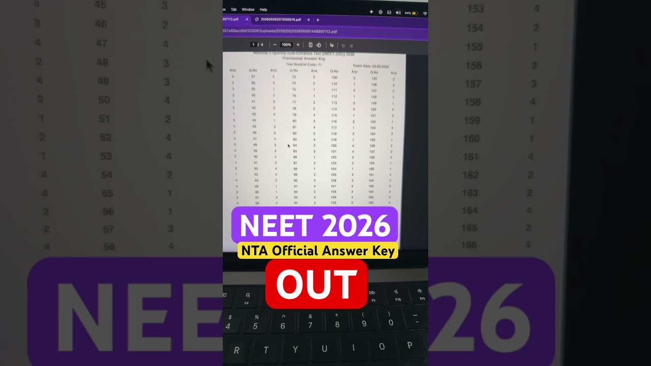 NEET 2026 Official Answer Key Released by NTA 🔥