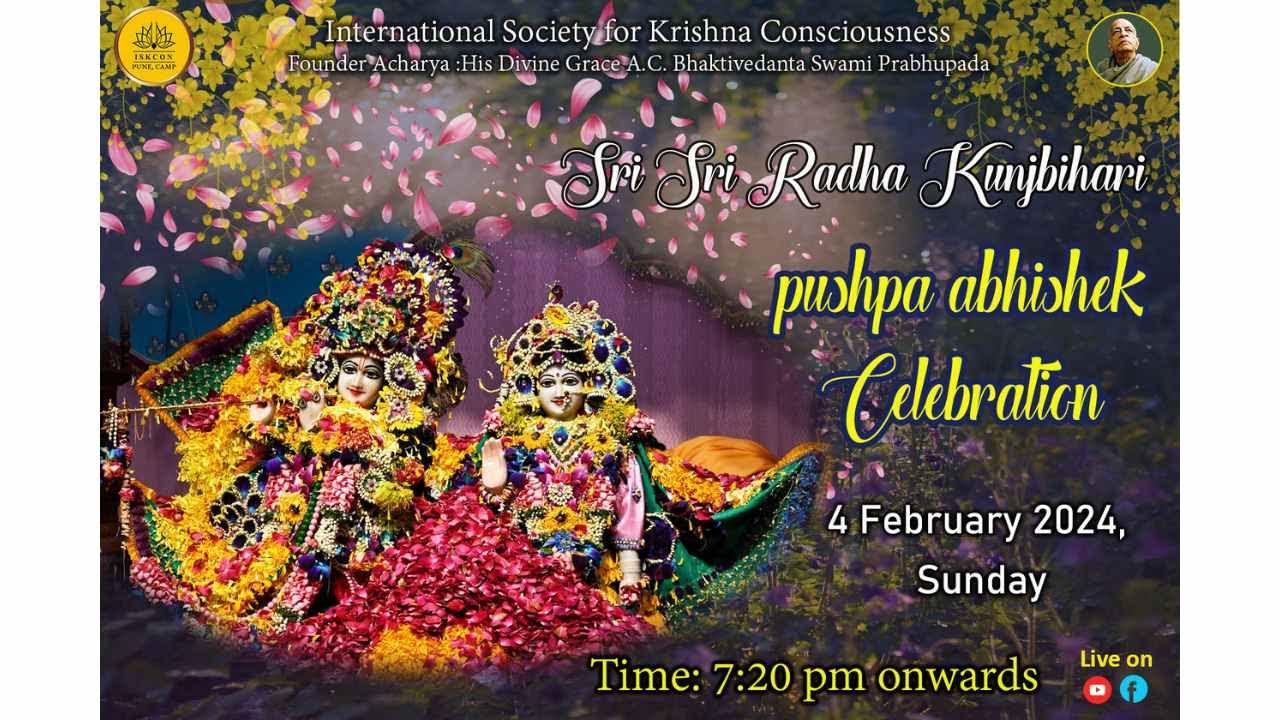 Pushpa Abhishek Celebration of Sri Sri Radha Kunjabihari || 4th Feb 2024 || ISKCON Camp Pune