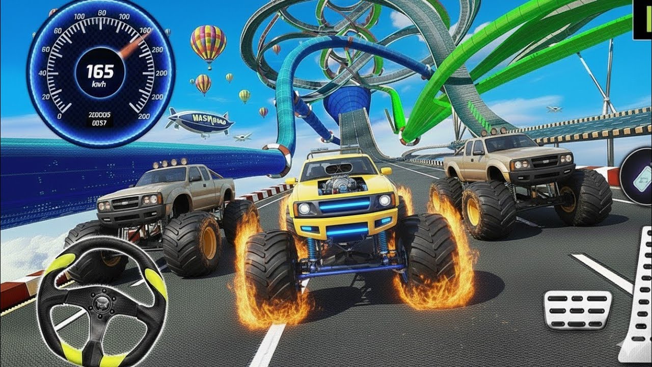 Monster Truck Mega Ramp Extreme Racing - Impossible GT Car Stunts Driving - Gadi game - Android Game