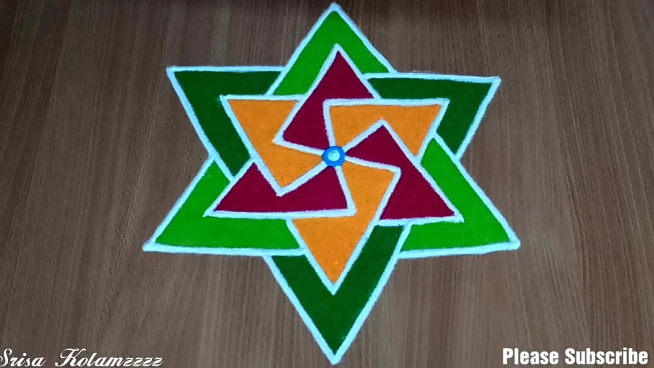 565.PillaiyarChaudhuri special Easy Simple and Beautiful KambiKolam TraditionalRangoli FridayRangoli