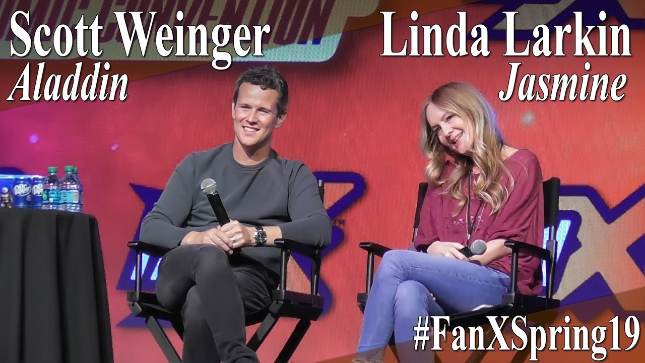 Линда Ларкин и Скотт Вайнгер — панель вопросов и ответов по «Аладдину» — FanX Весна 2019