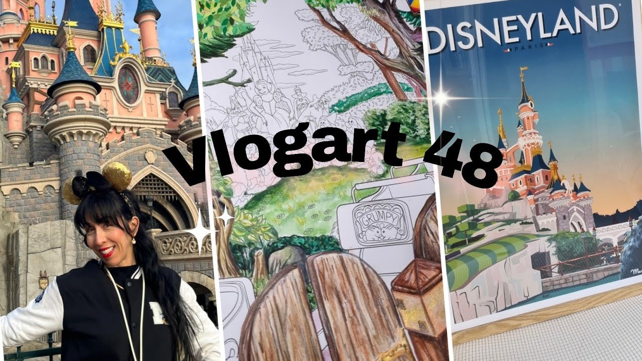 VLOG ART 48: Disneyland et courrier de Marylise watercolor 🇨🇦
