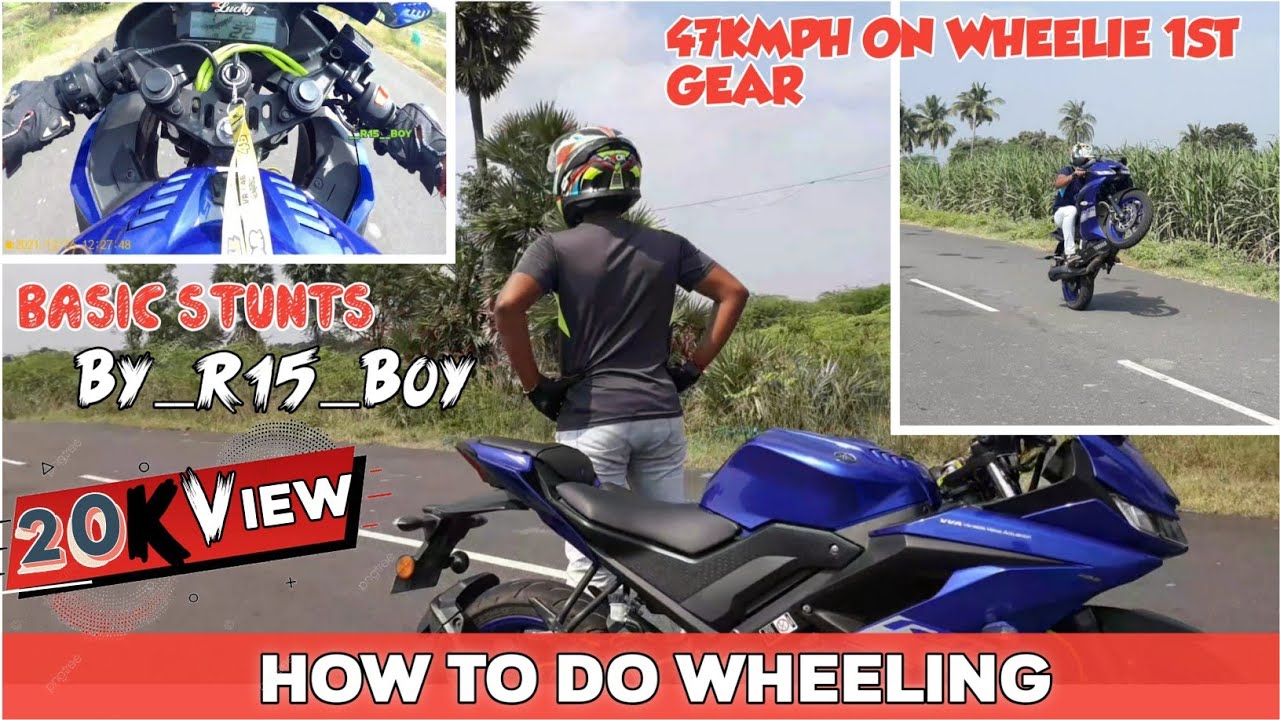 How to do wheeling in r15 v3🌈💙||for beginners 💌||stoppie ||safety✌💯