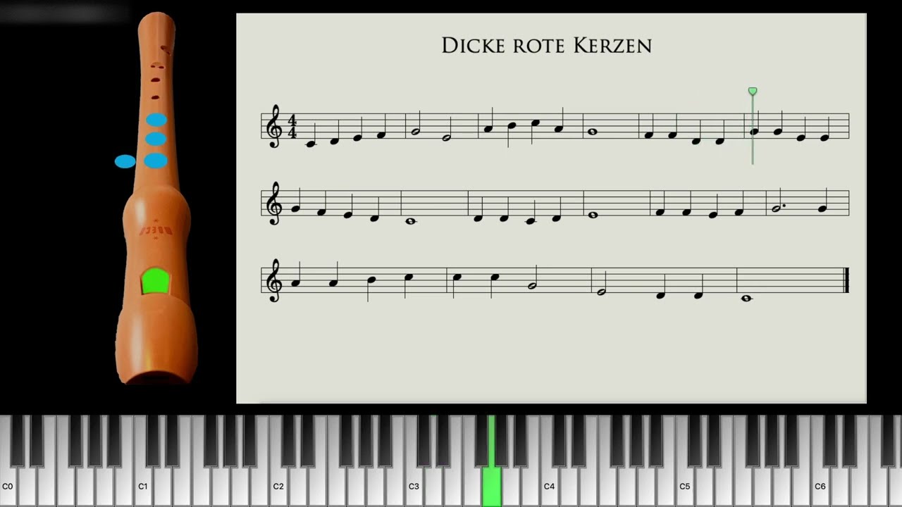 Blockfl&ouml;te Lesson   Dicke rote Kerzen