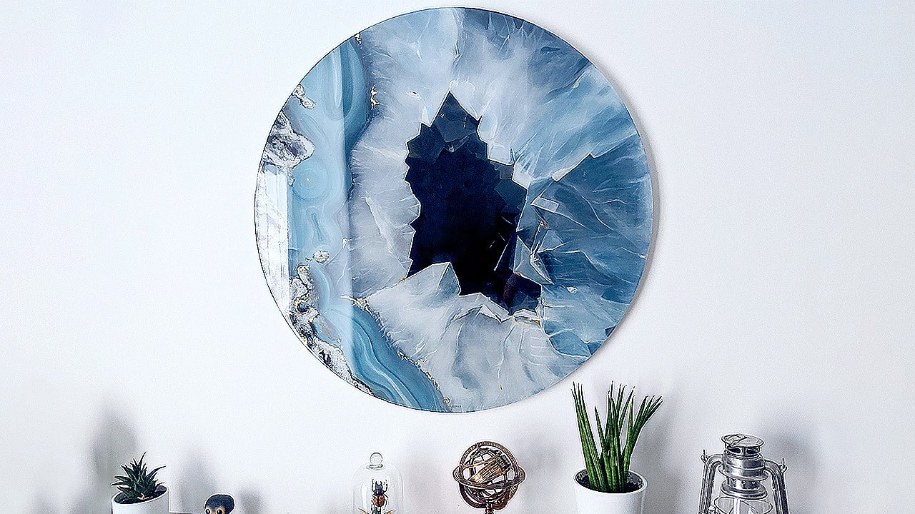 GEODE AND CRYSTALS - acrylic painting and epoxy topcoat