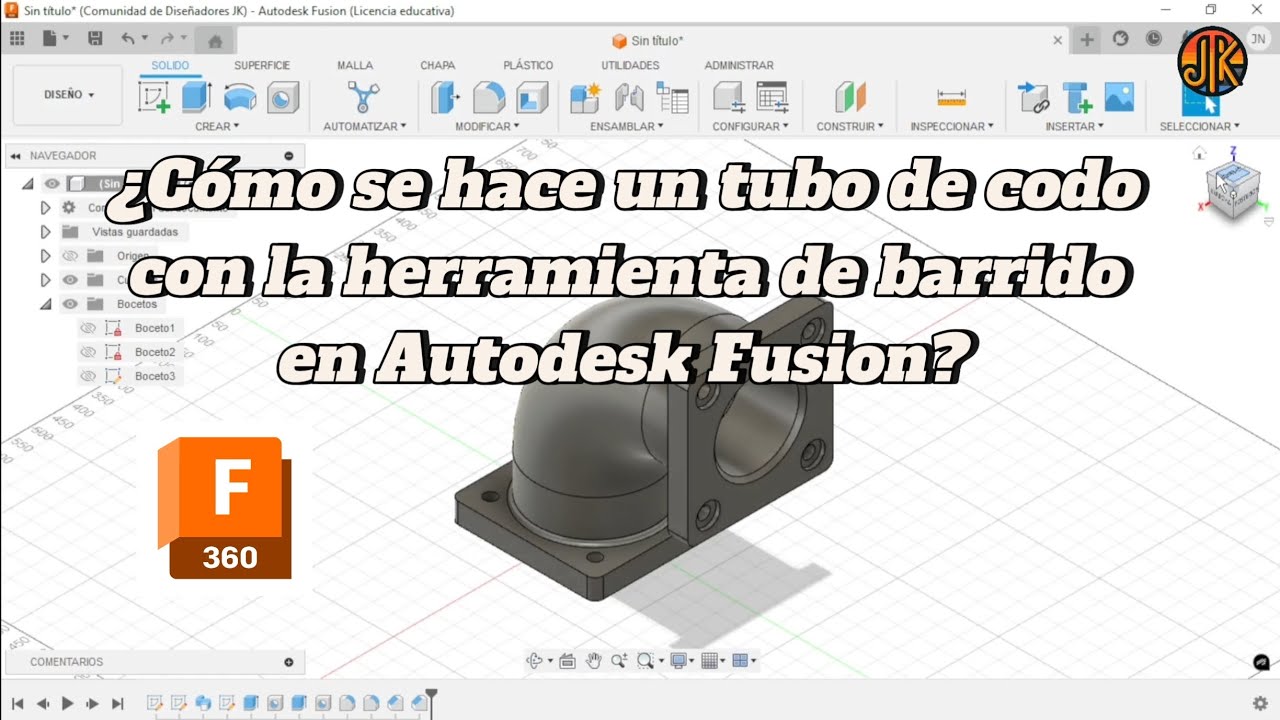 &iquest;C&oacute;mo se hace un tubo de codo con la herramienta de barrido?