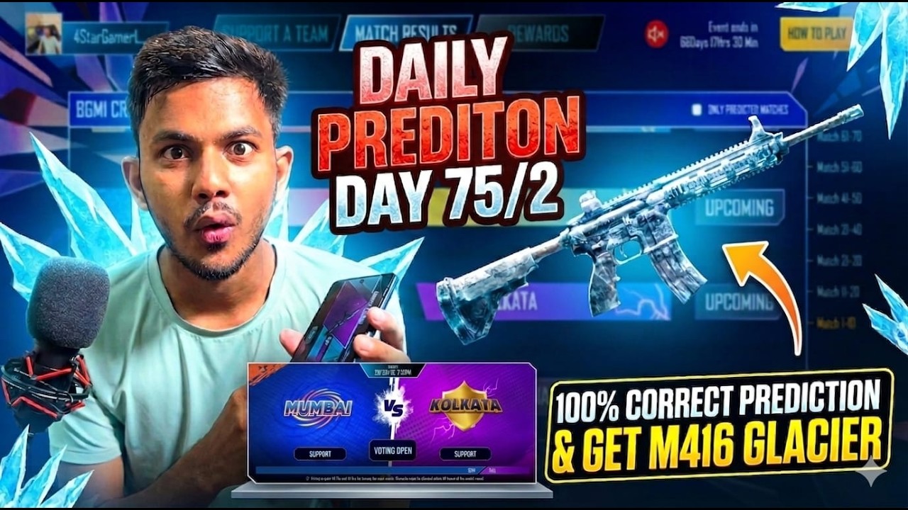 Get Free M416 Glacier in Bgmi | Bgmi Cricket League ipl ! 4star gamer live