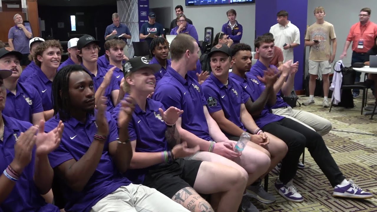 THE MOMENT the LSU baseball team learned their seeding and Baton Rouge Regional opponents!