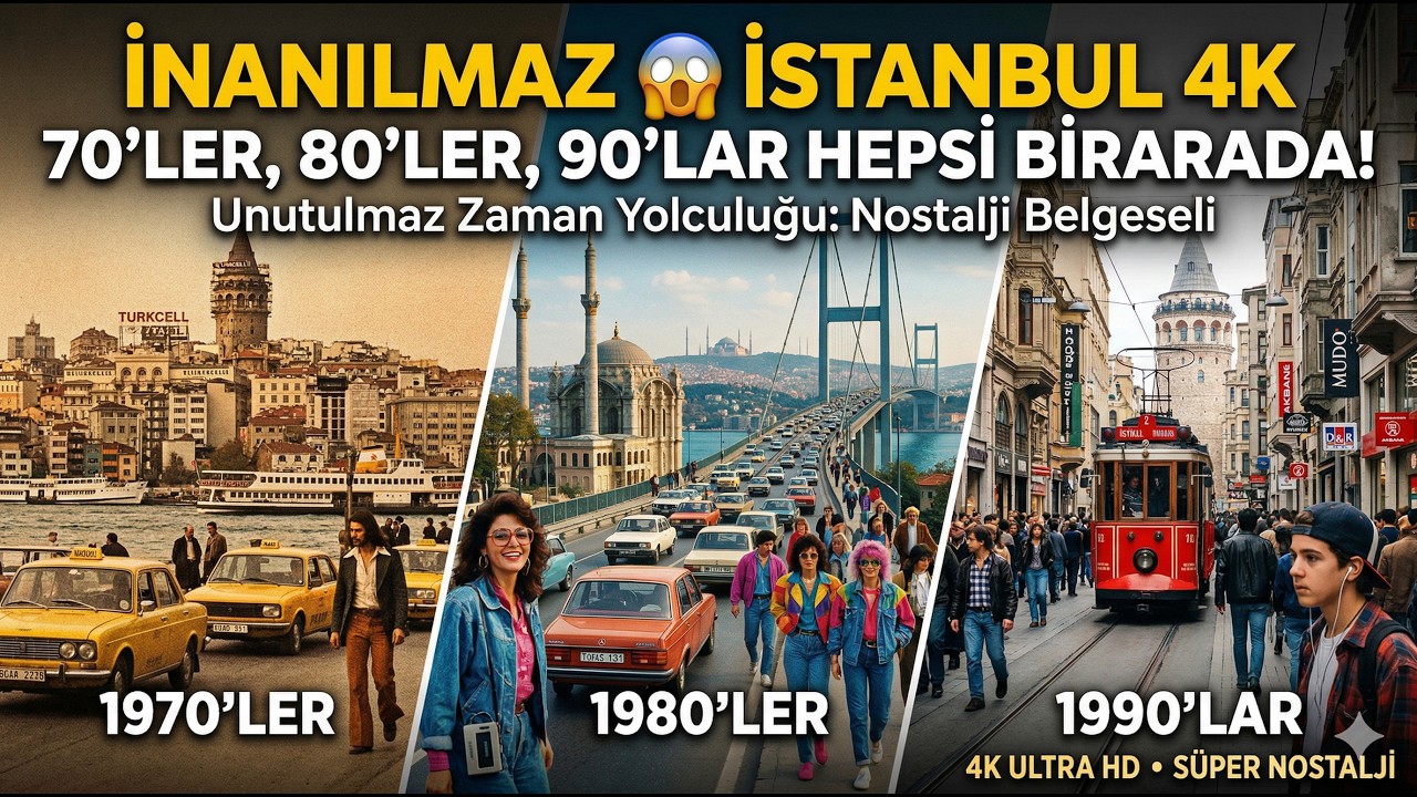 Geçmiş Zamanlarda Filme Alınan İstanbul Görüntüleri | 4K İzle! | 