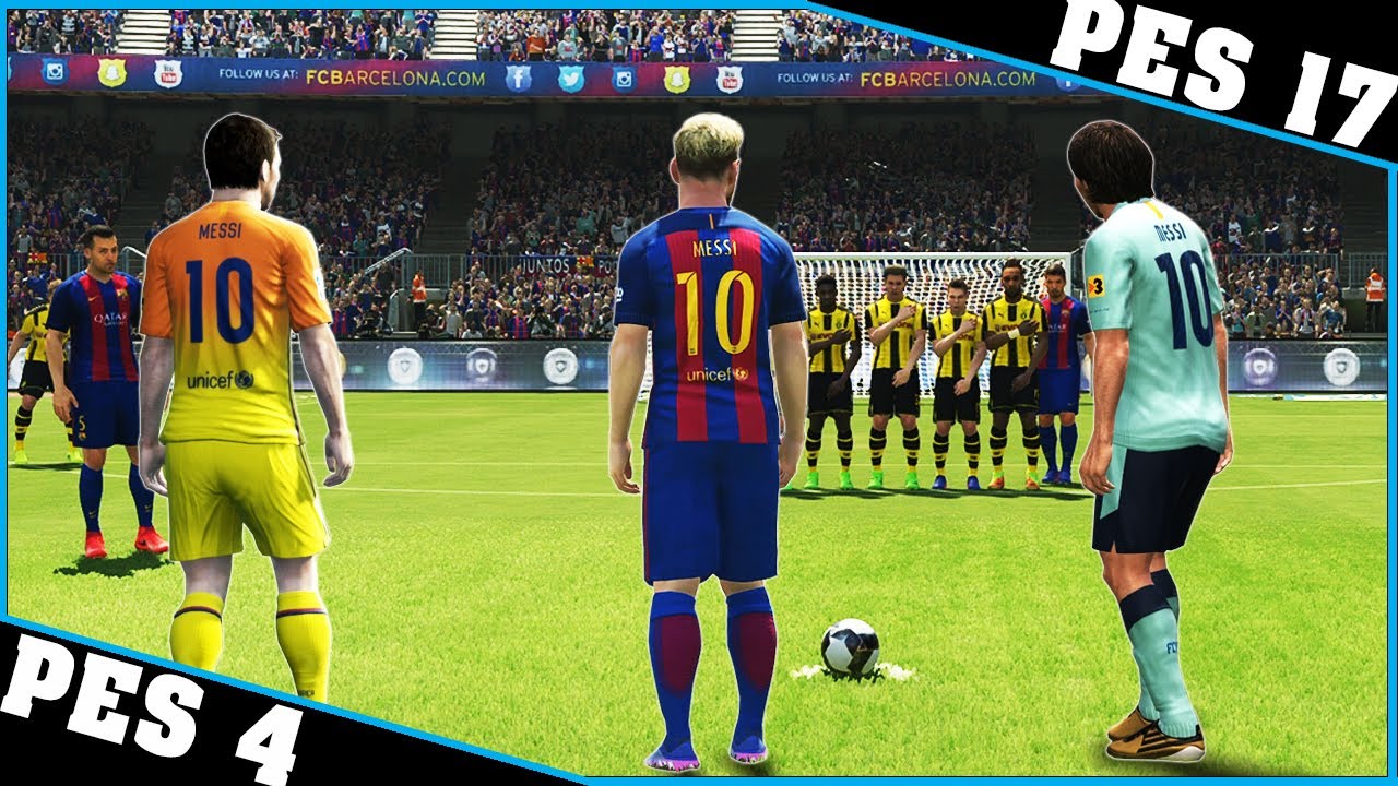 LIONEL MESSI free kicks evolution [PES 4 - PES 17]