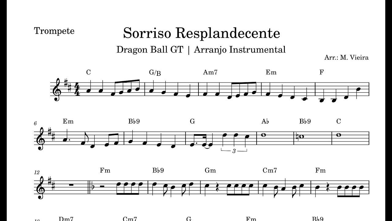 Sorriso Resplandecente - Partitura Trompete