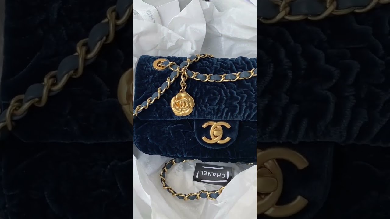 #sale Chanel chevron denim flap bag