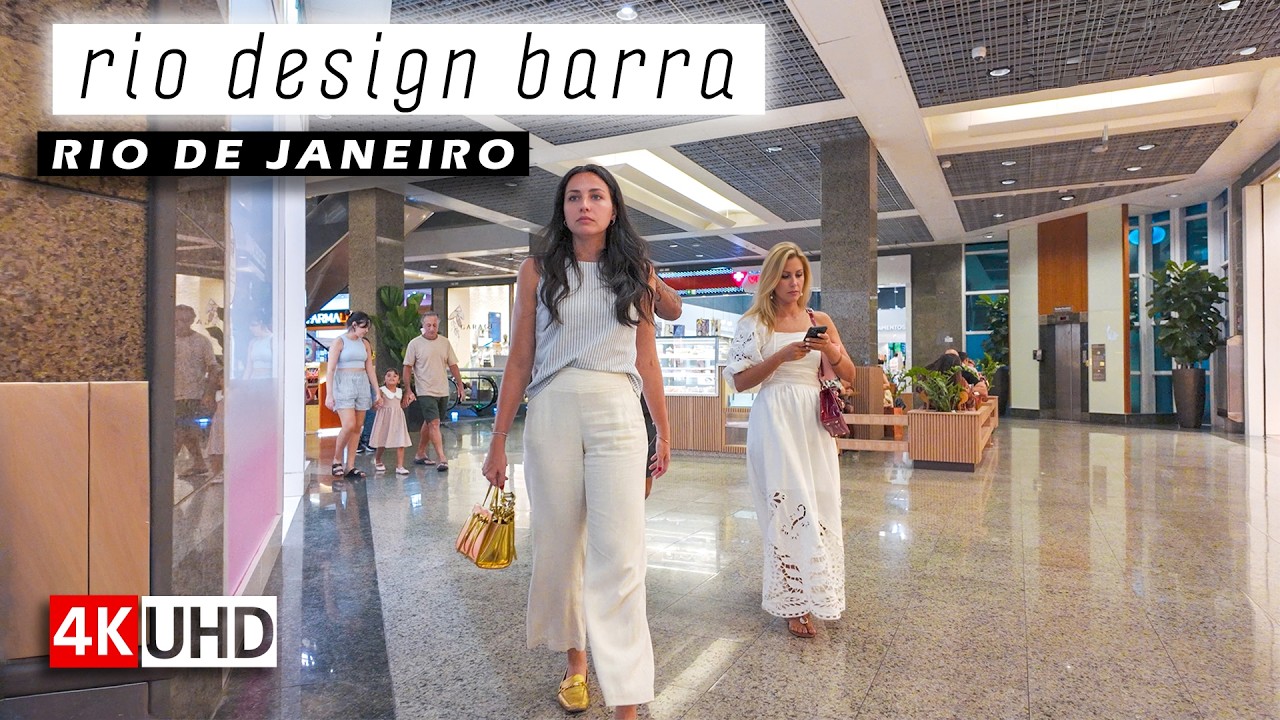 Inside an Elite Mall in Rio 🇧🇷 Rio Design Barra Walking Tour 【 4K UHD 】