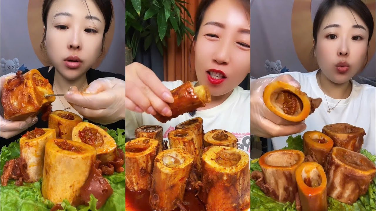 MUKBANG beef bone marrow ASMR  - The best of delicious Lien Huong food #128