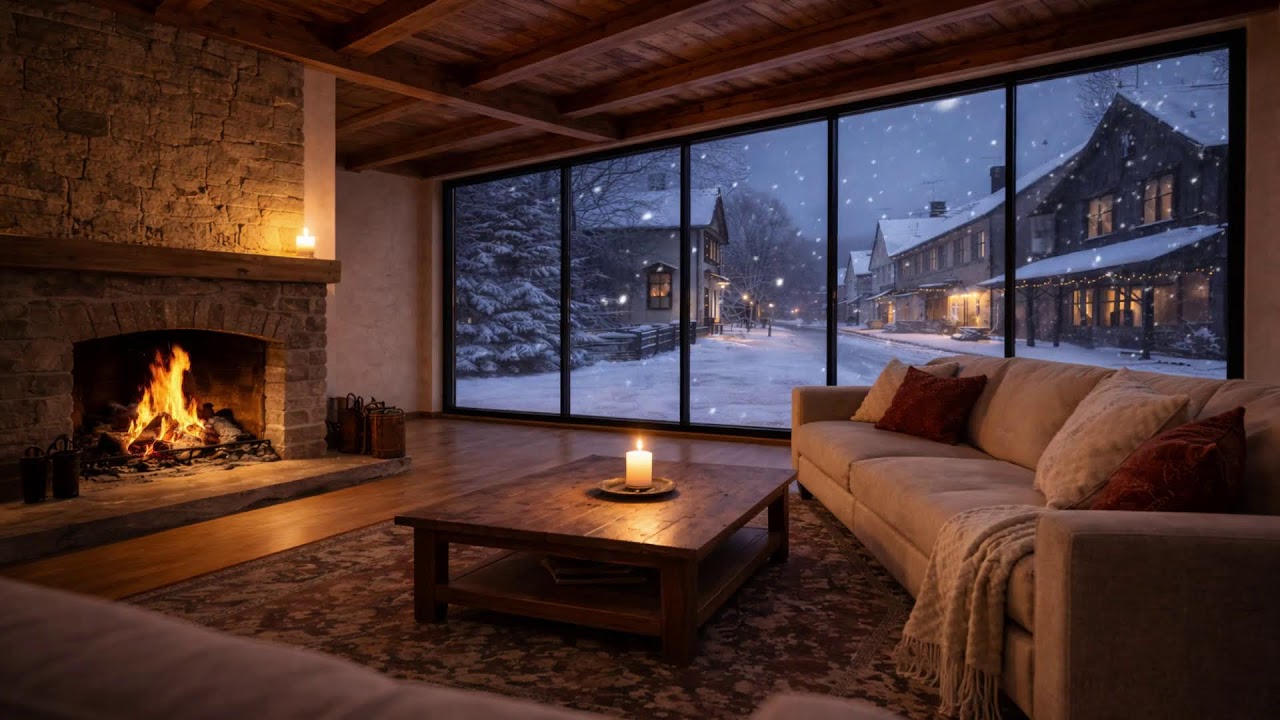 Snowy Midnight Jazz  Smooth Background Music for Study & Focus