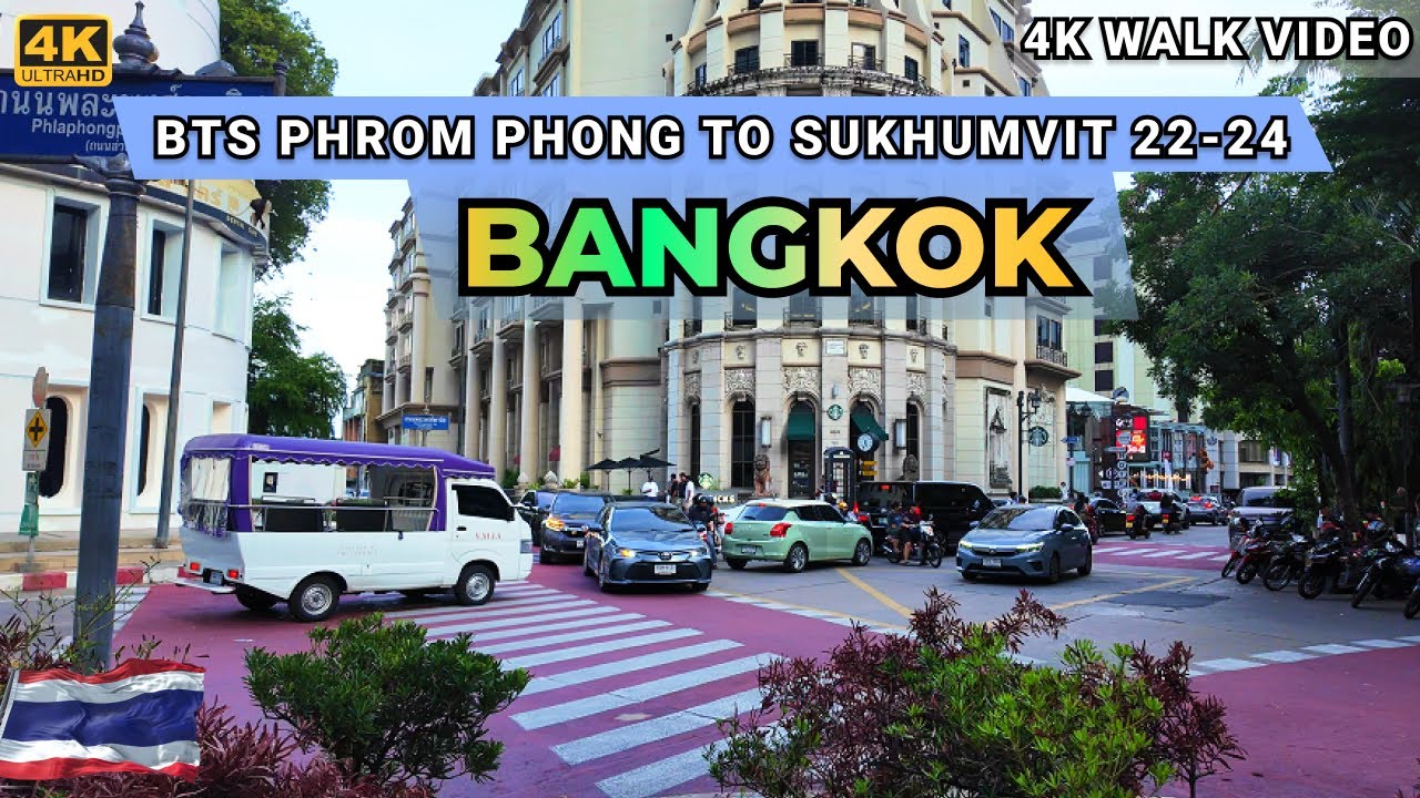 [4K HDR] Bangkok City | Walk Around Sukhumvit 22 & Sukhumvit 24 | Thailand Street Walk 4k